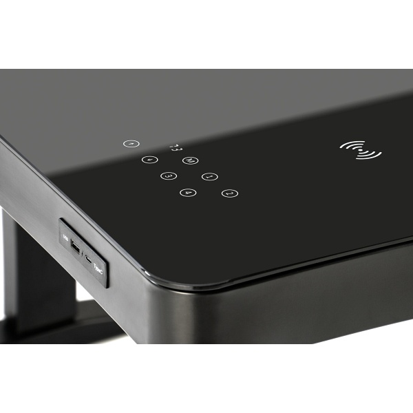 Biurko B52 z funkcją regulacji wysokości, czarny - Halmar