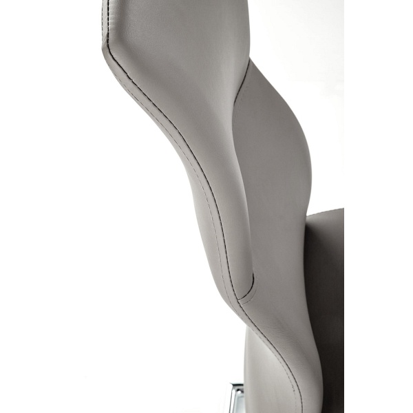 ARCO Krzesło metalowe chromowane / eko skóra kolor popiel - Halmar