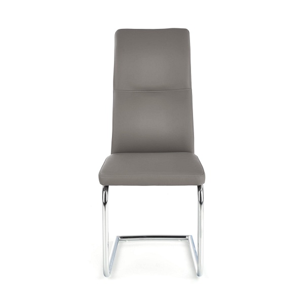 ARCO Krzesło metalowe chromowane / eko skóra kolor popiel - Halmar