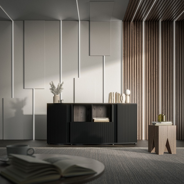 Komoda MICHELLE czarny/ dąb viking - Halmar