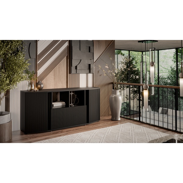 Komoda MICHELLE czarny/ dąb viking - Halmar