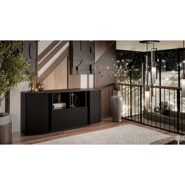 Komoda MICHELLE czarny/ dąb viking - Halmar