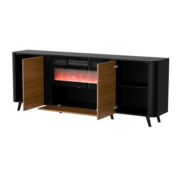 Komoda VOLARE 200 EF czarny mat/ orzech - Halmar