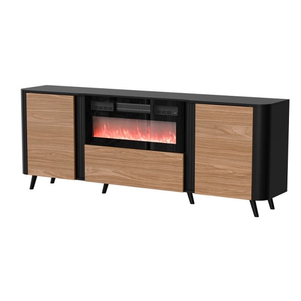 Komoda VOLARE 200 EF czarny mat/ orzech - Halmar