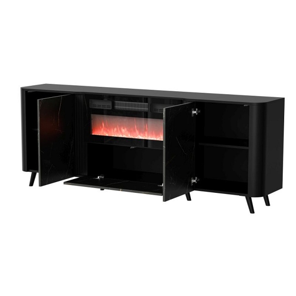 Komoda VOLARE 200 EF czarny mat/ czarny san sebastian - Halmar