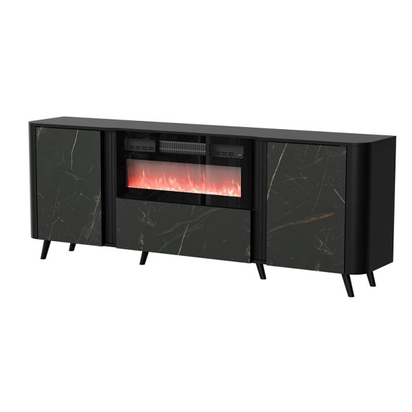 Komoda VOLARE 200 EF czarny mat/ czarny san sebastian - Halmar