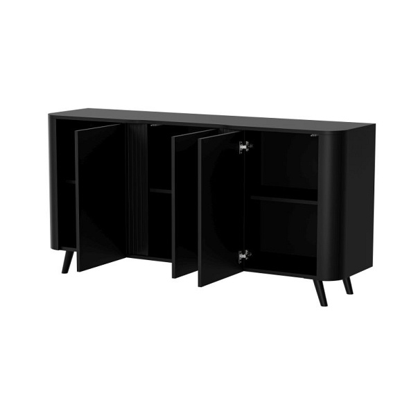 Komoda VOLARE 150 3D czarny mat/ czarny mat - Halmar