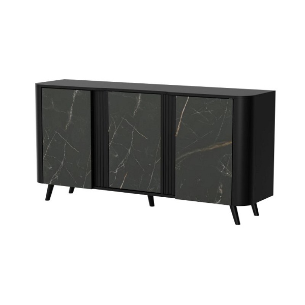 Komoda VOLARE 150 3D czarny mat/ czarny san sebastian - Halmar