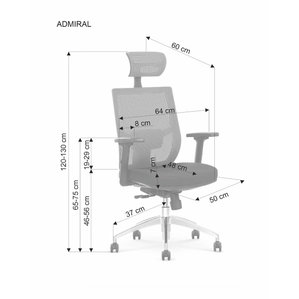 Fotel ADMIRAL gabinetowy popielato / czarny - Halmar