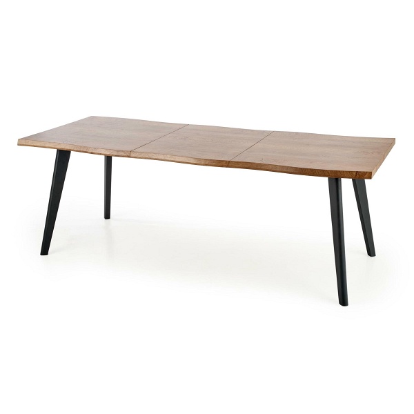 Stół DICKSON rozkładany 120-180/80 cm, blat - naturalny, nogi - czarny - Halmar
