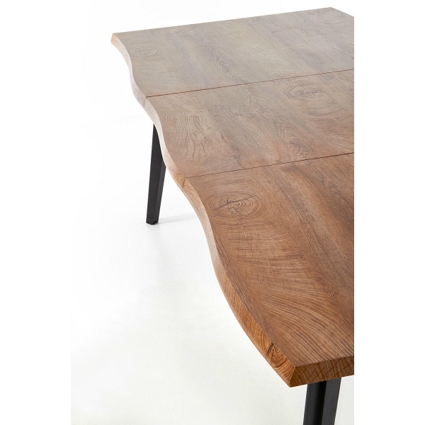 Stół DICKSON rozkładany 120-180/80 cm, blat - naturalny, nogi - czarny - Halmar