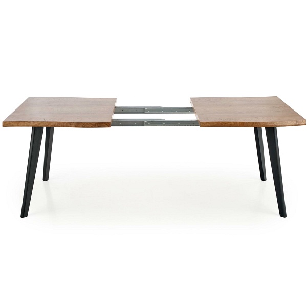 Stół DICKSON rozkładany 120-180/80 cm, blat - naturalny, nogi - czarny - Halmar