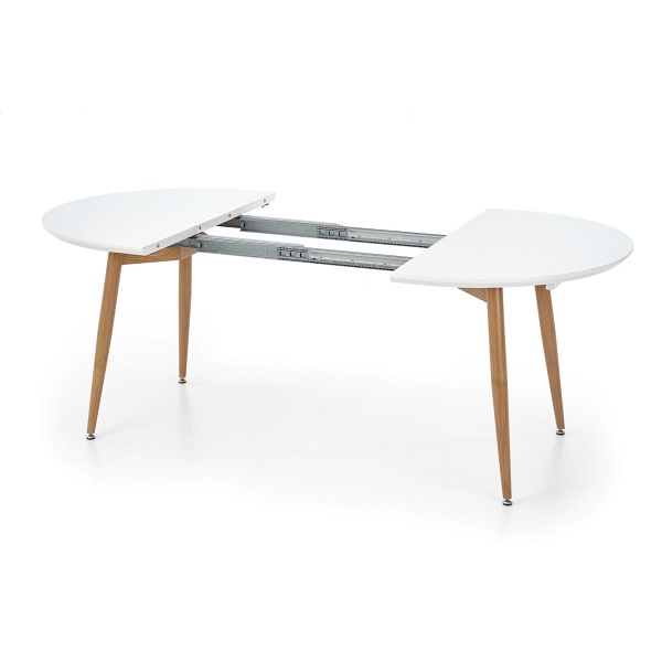 Stół EDWARD rozkładany dąb miodowy / biały  nogi: dąb miodowy - Halmar