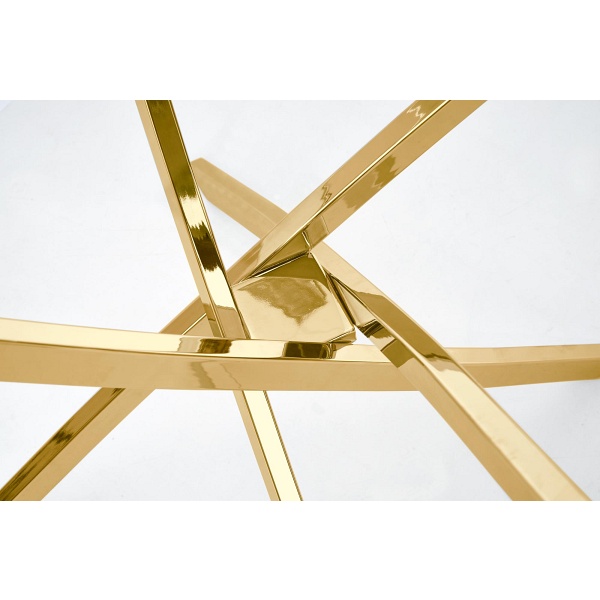 Stół RAYMOND , blat - transparentny, nogi - złoty - Halmar