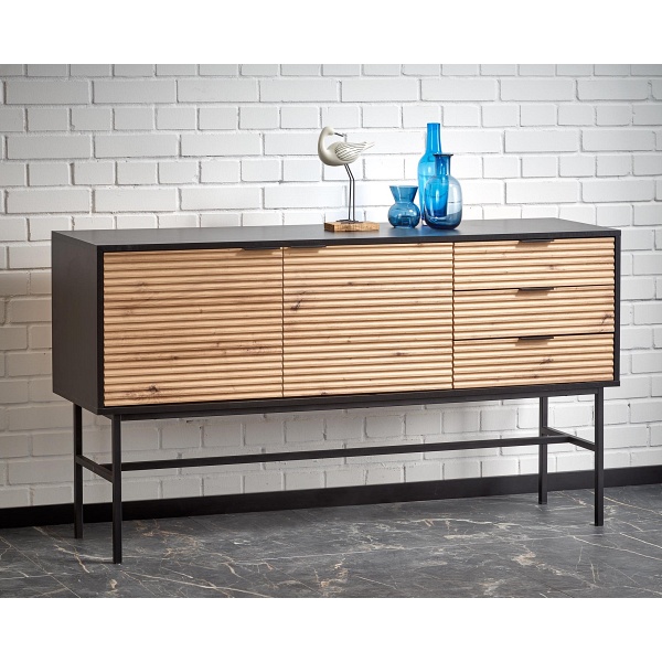 Komoda MURANO KM-1 dąb artisan/czarny - Halmar