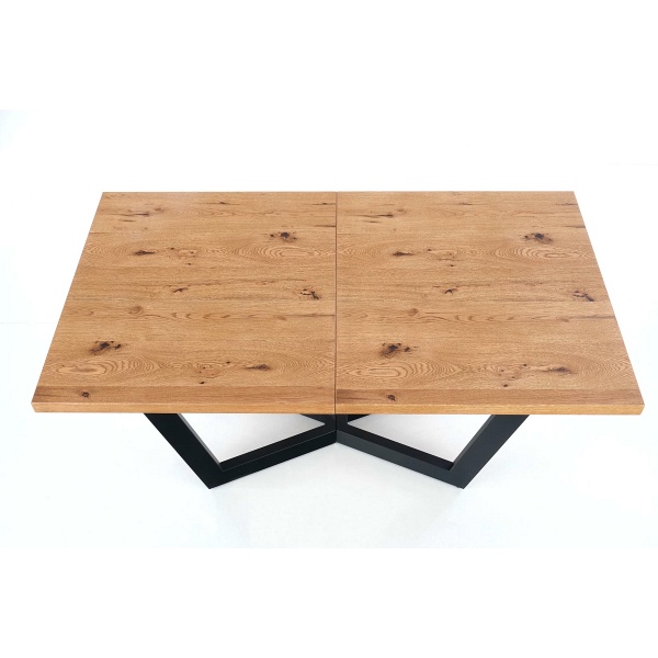 Stół MASSIVE rozkładany 160-250x90x77 cm jasny dąb/czarny - Halmar