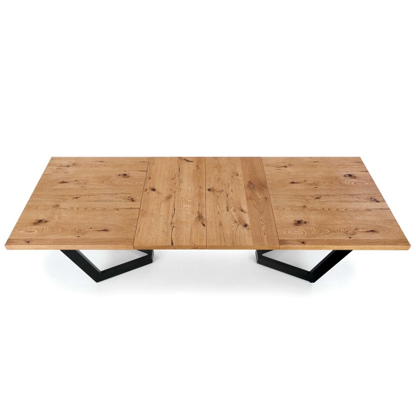 Stół MASSIVE rozkładany 160-250x90x77 cm jasny dąb/czarny - Halmar
