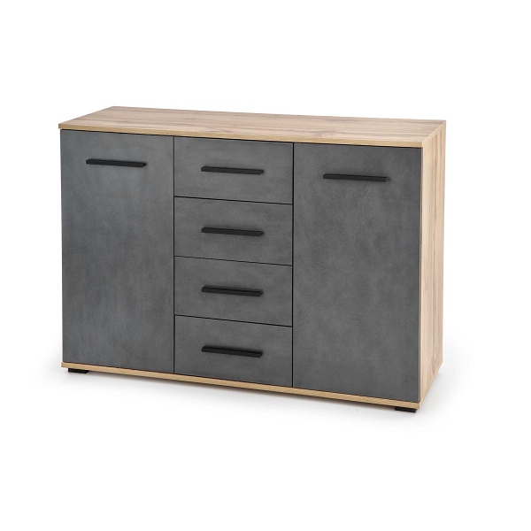 Komoda LIMA KM-4 dąb wotan / popielaty - Halmar