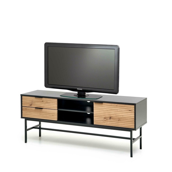 Stolik MURANO RTV-1 RTV dąb artisan/czarny - Halmar