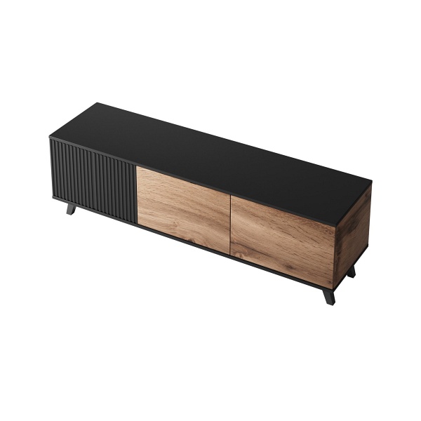 Stolik RANDOM RTV-1 RTV 150 cm dąb wotan/czarny - Halmar