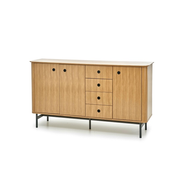 Komoda SMART KM-1 dąb naturalny/czarny - Halmar