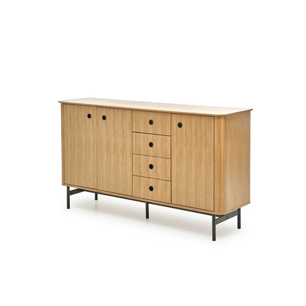 Komoda SMART KM-1 dąb naturalny/czarny - Halmar