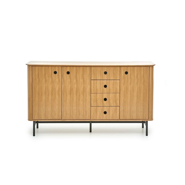 Komoda SMART KM-1 dąb naturalny/czarny - Halmar