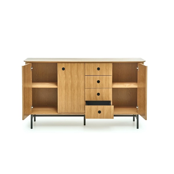 Komoda SMART KM-1 dąb naturalny/czarny - Halmar
