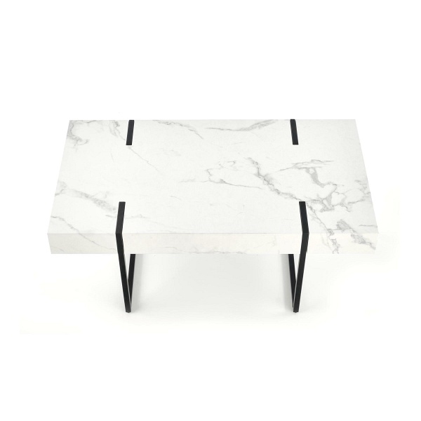 Ława BLANCA biały marmur - czarny - Halmar
