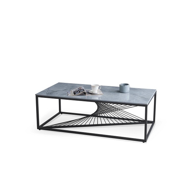Ława INFINITY 2 , popielaty marmur / czarny - Halmar