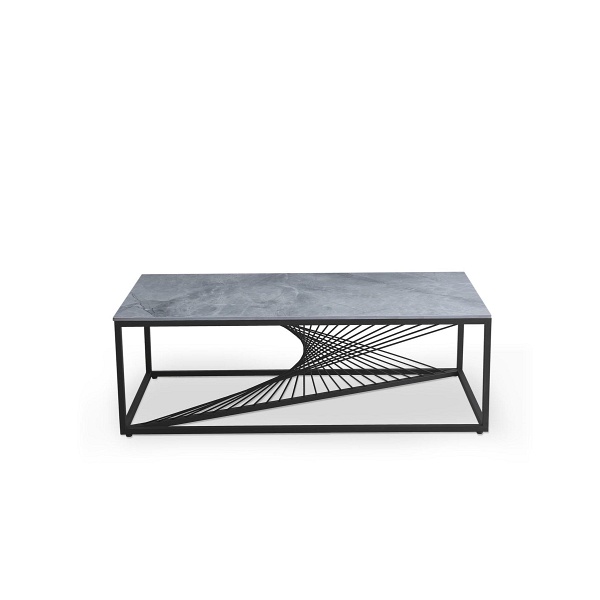 Ława INFINITY 2 , popielaty marmur / czarny - Halmar
