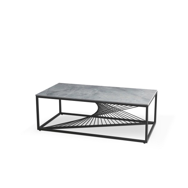 Ława INFINITY 2 , popielaty marmur / czarny - Halmar