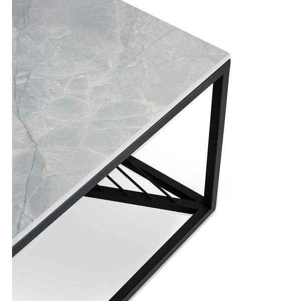 Ława INFINITY 2 , popielaty marmur / czarny - Halmar
