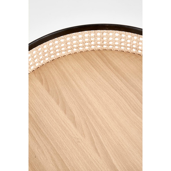 Ława LANIPA czarny / rattan naturalny - Halmar