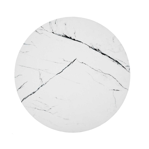 Ława NUBIRA S stelaż - czarny, blat - biały marmur - Halmar