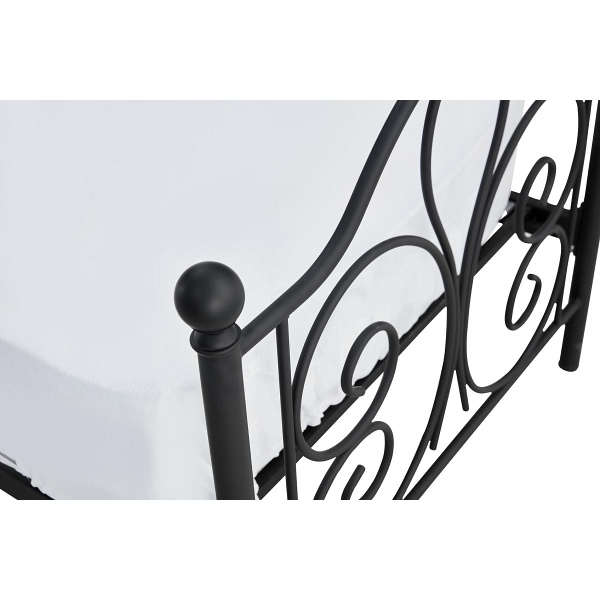 Łóżko PANAMA 120 cm metalowe czarny - Halmar