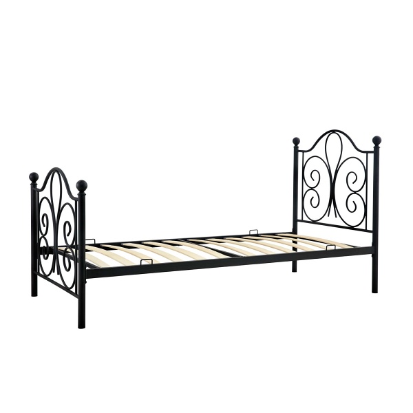 Łóżko PANAMA 90 cm metalowe czarny - Halmar