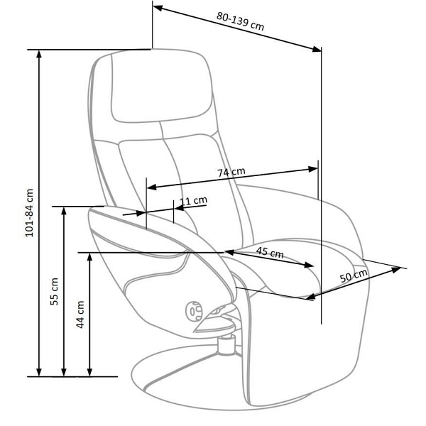 OPTIMA 2 recliner popielaty tkanina - Halmar