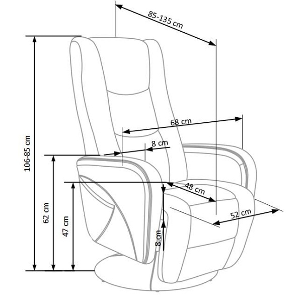 PULSAR recliner z funkcją masażu czarny - Halmar