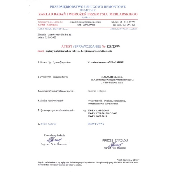 Fotel AMBASADOR gabinetowy popielato / czarny - Halmar