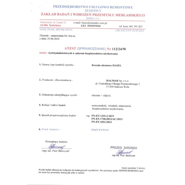 Fotel HASEL gabinetowy czarny / popiel - Halmar