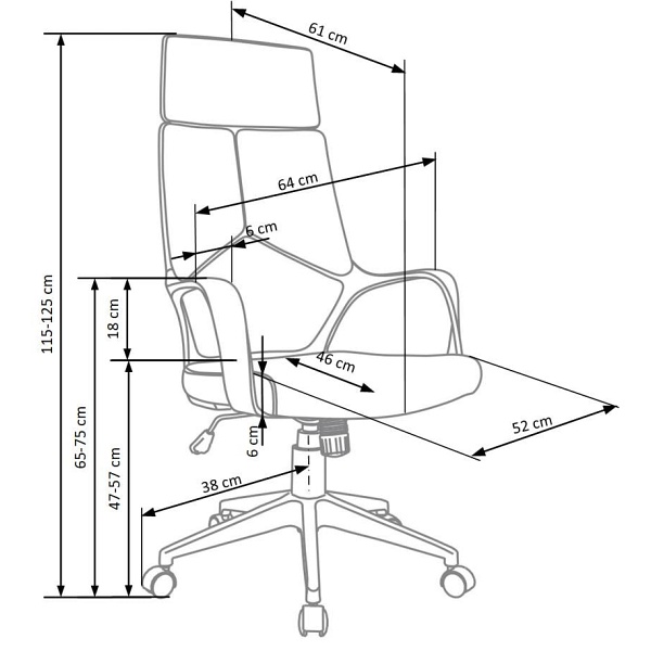 Fotel VOYAGER gabinetowy czarny / niebieski - Halmar
