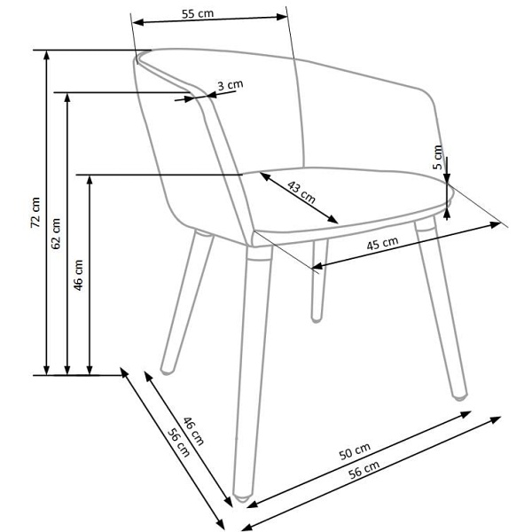 Krzesło K266 ciemny popiel - Halmar