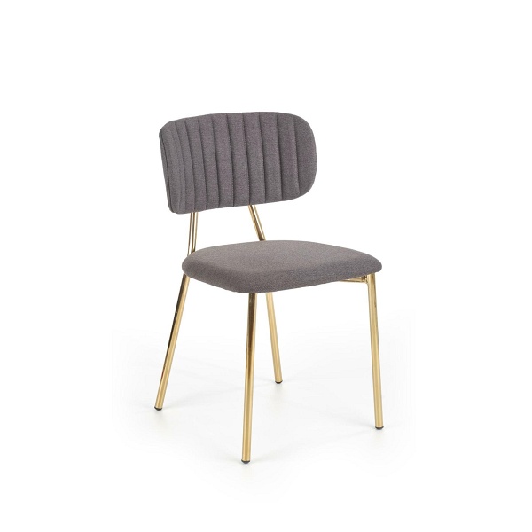 Krzesło K362 , tapicerka - ciemny popiel, nogi - złoty - Halmar