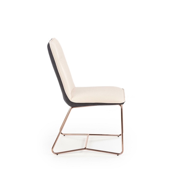 Krzesło K390 kremowy / ciemny popiel / złoty - Halmar