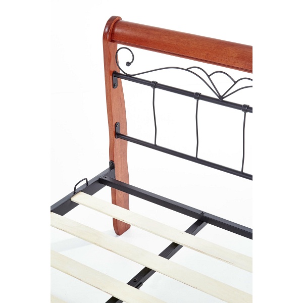 Łóżko VERONICA 90 cm czereśnia ant./czarny - Halmar
