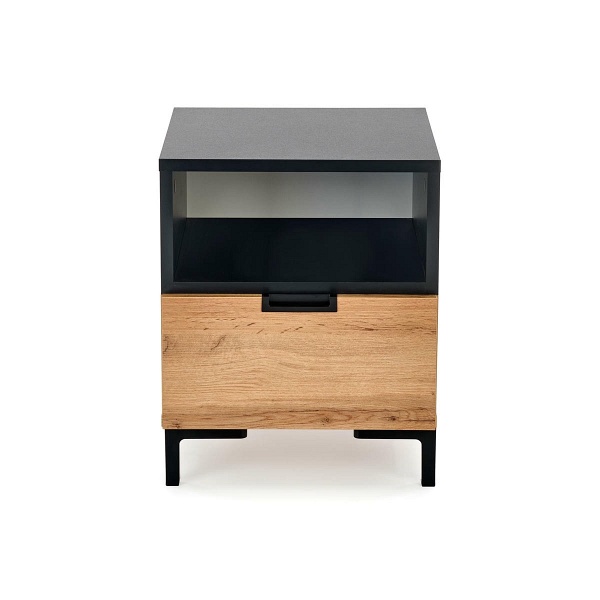 Szafka SILVIA nocna, dąb wotan - czarny - Halmar