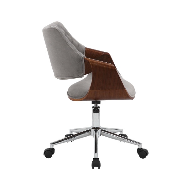 Fotel COLT pracowniczy orzechowy/popielaty velvet - Halmar