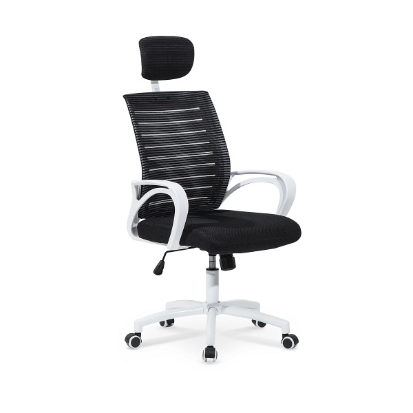 Fotel SOCKET pracowniczy biało-czarny - Halmar