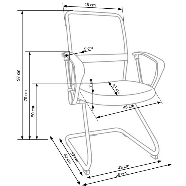 Fotel VIRE SKID pracowniczy czarny - Halmar